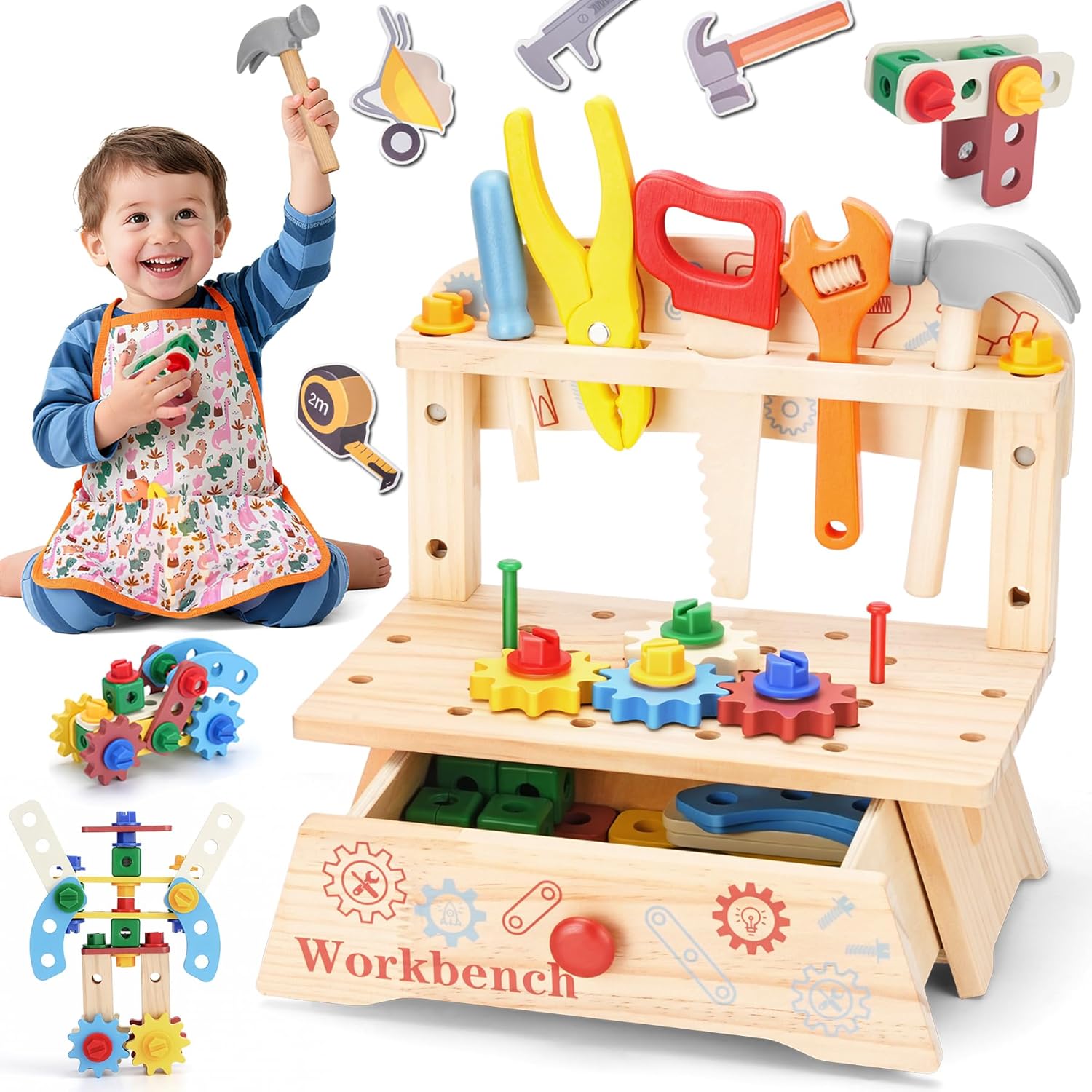 Gardening Tools For Toddlers - Drewniana warsztatka narzędziowa dla dzieci, zabawka